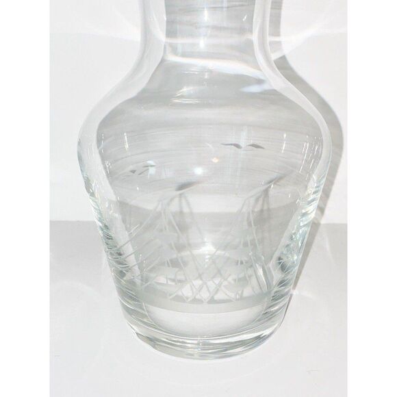 Bedside Water Carafe With Glass -Boat Etchings - Picture 2 of 4